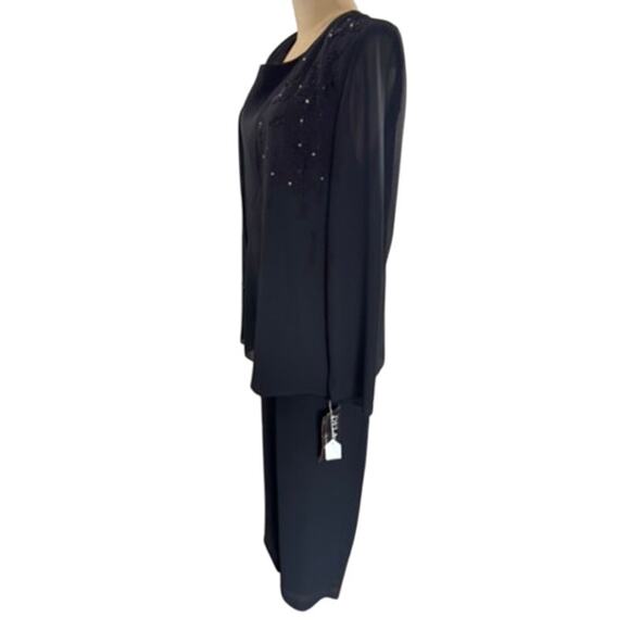 NWT! "DELA-JO"Deadstock 2 Pc. Set Beaded Lounge SZ 20w Grandmacore Sheer Overlay - Picture 2 of 16